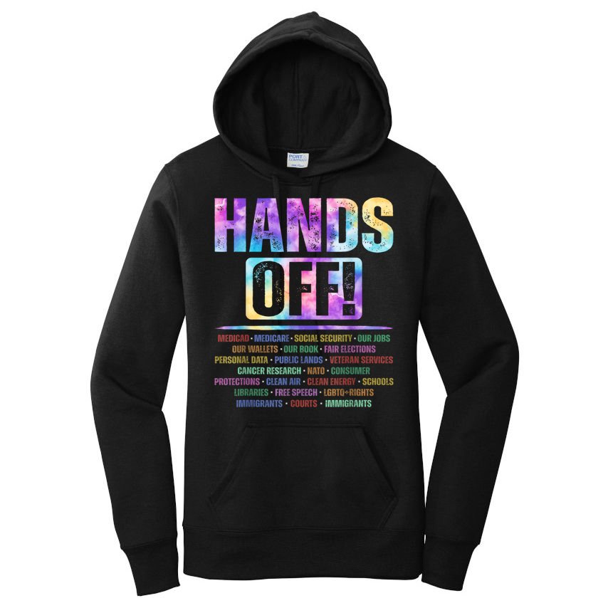 Hands Off Protest Social Security And Medicare Protest   Women's Pullover Hoodie