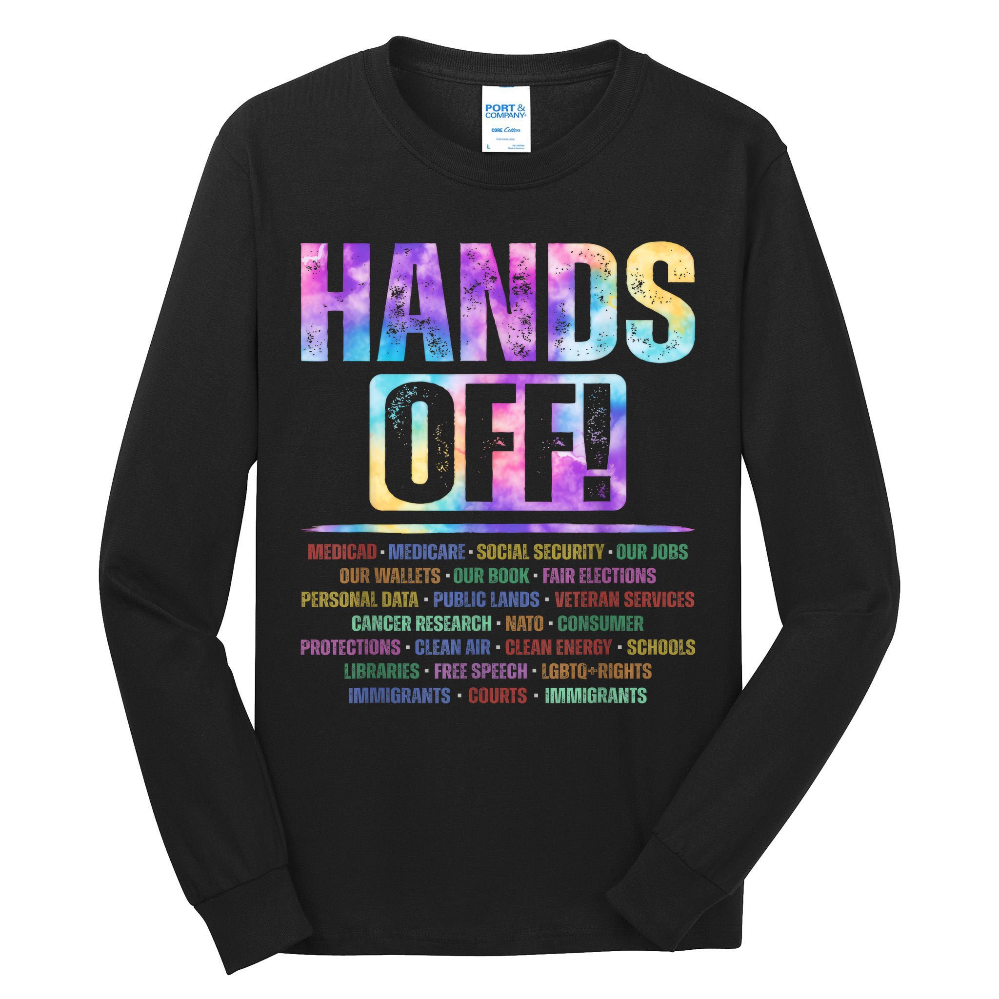 Hands Off Protest Social Security And Medicare Protest   Tall Long Sleeve T-Shirt