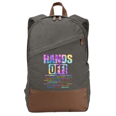 Hands Off Protest Social Security And Medicare Protest   Cotton Canvas Backpack