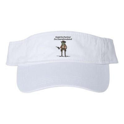 Hold On Partner IM Overstimulated Cowboy Frog Funny Valucap Bio-Washed Visor