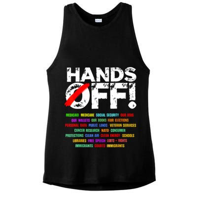 Hands Off Protest Social Security And Medicare Protest  Ladies PosiCharge Tri-Blend Wicking Tank