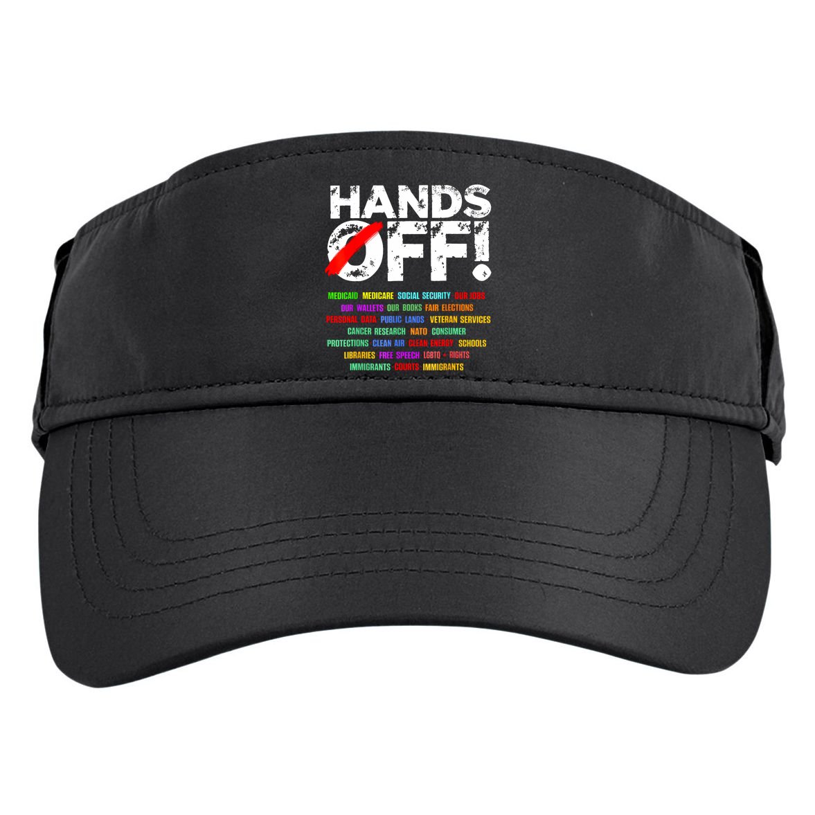 Hands Off Protest Social Security And Medicare Protest  Adult Drive Performance Visor