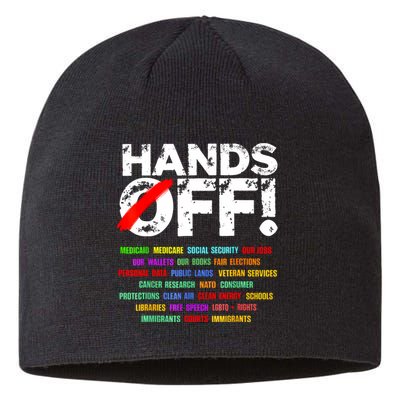 Hands Off Protest Social Security And Medicare Protest  Sustainable Beanie