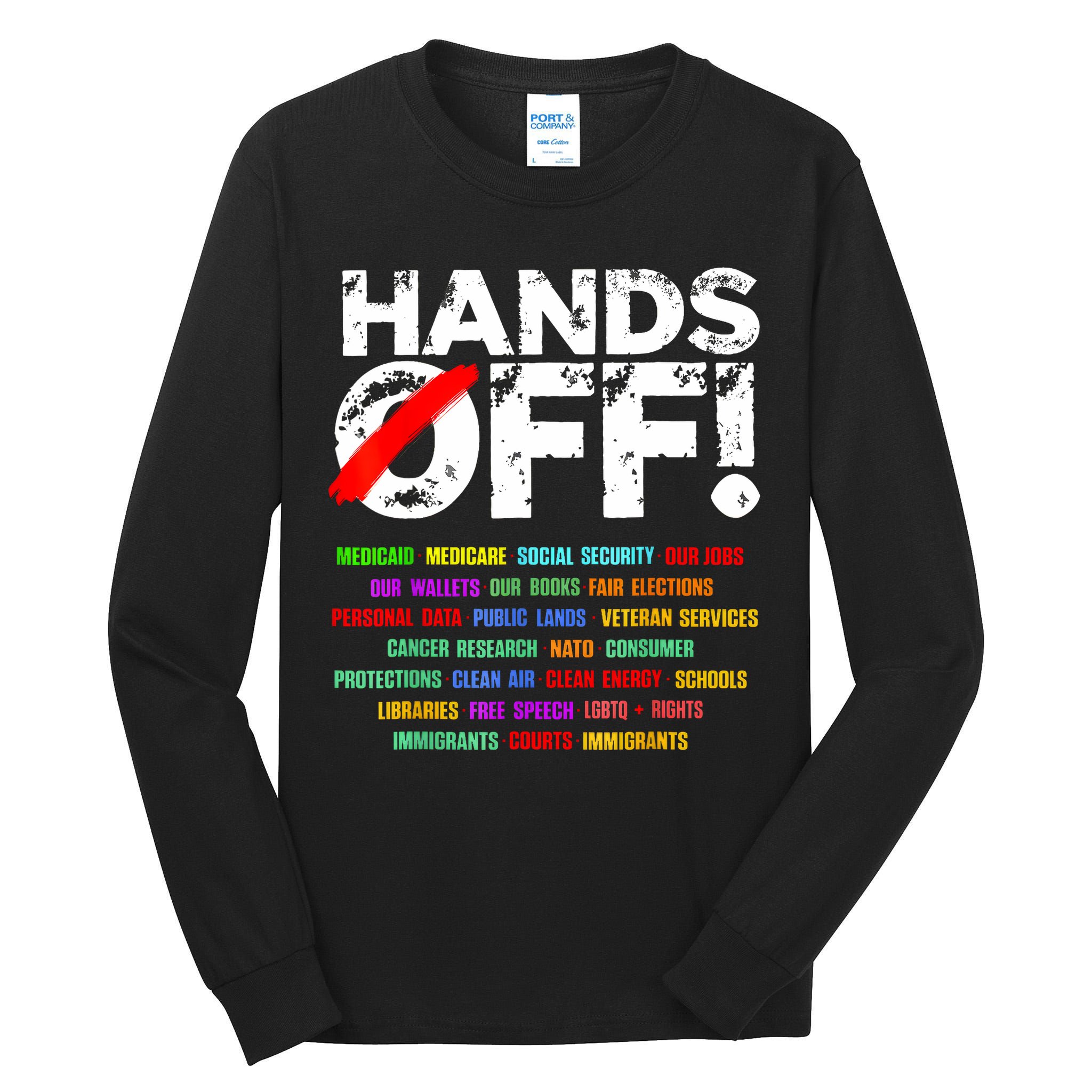 Hands Off Protest Social Security And Medicare Protest  Tall Long Sleeve T-Shirt