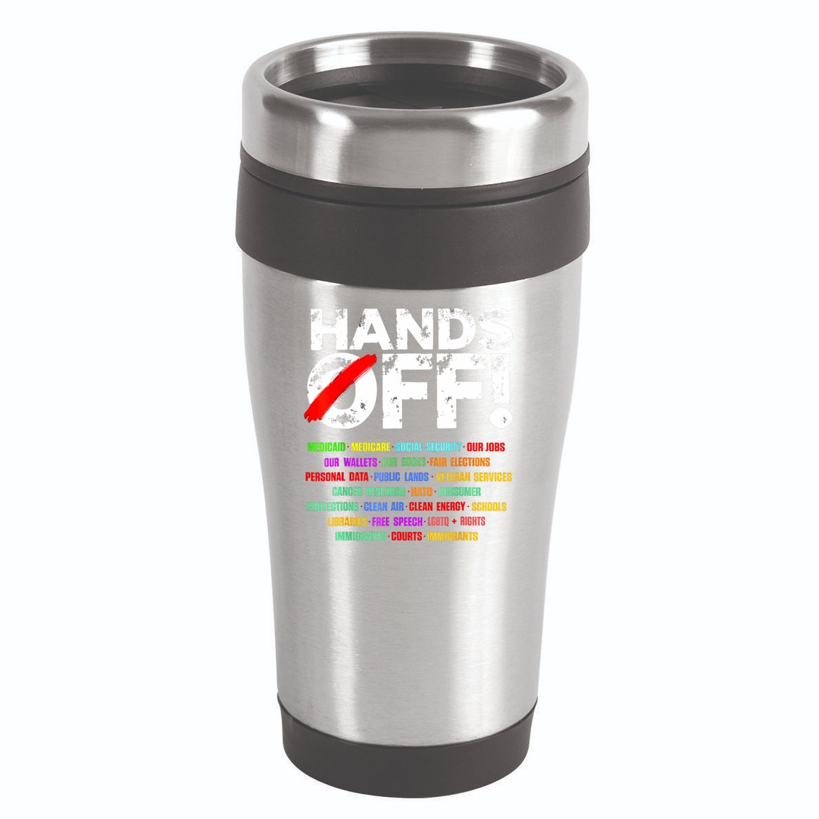 Hands Off Protest Social Security And Medicare Protest  16oz Travel Tumbler