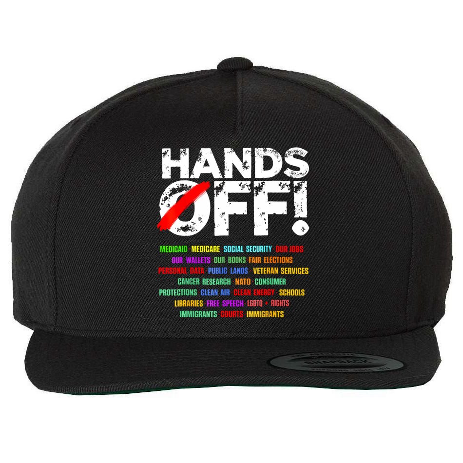 Hands Off Protest Social Security And Medicare Protest  Wool Snapback Cap