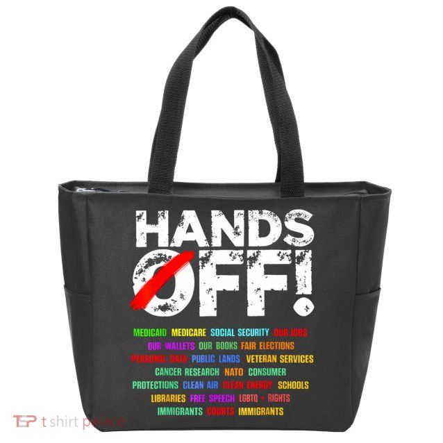 Hands Off Protest Social Security And Medicare Protest  Zip Tote Bag