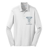 Hold On Partner IM Overstimulated Cowboy Frog Retro Vintage Silk Touch Performance Long Sleeve Polo