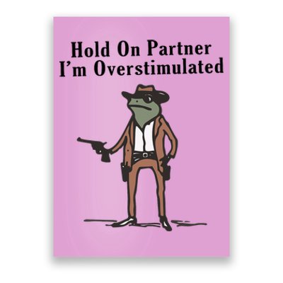 Hold On Partner IM Overstimulated Cowboy Frog Poster