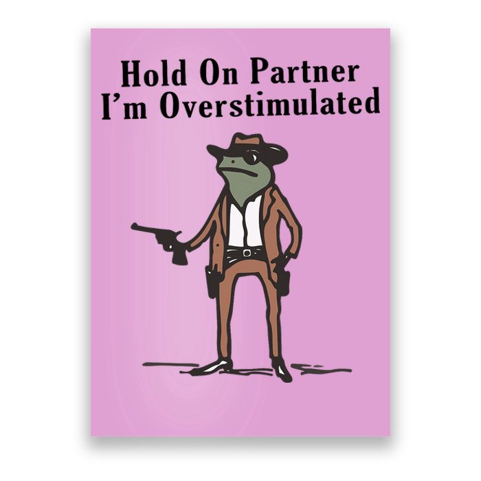 Hold On Partner IM Overstimulated Cowboy Frog Poster