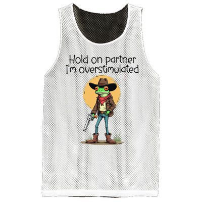 Hold On Partner IM Overstimulated Cow Frog Mesh Reversible Basketball Jersey Tank