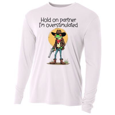 Hold On Partner IM Overstimulated Cow Frog Cooling Performance Long Sleeve Crew