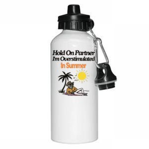 Hold On Partner IM Overstimulated Cow Frog In Summer Aluminum Water Bottle