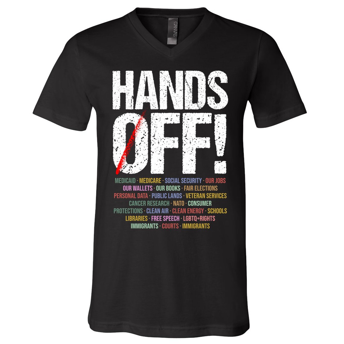 Hands Off Protest V-Neck T-Shirt