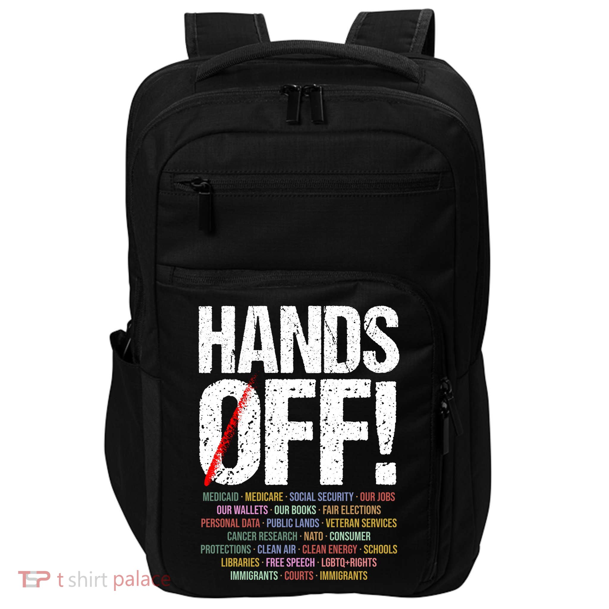 Hands Off Protest Impact Tech Backpack