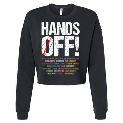 Hands Off Protest Cropped Pullover Crew