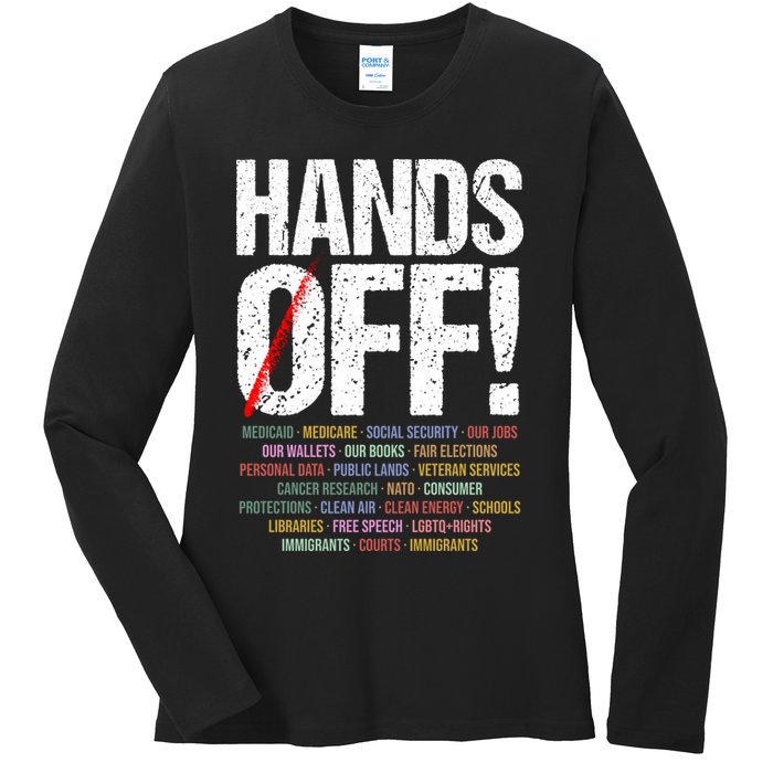 Hands Off Protest Ladies Long Sleeve Shirt