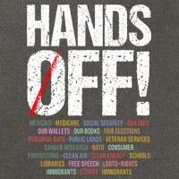 Hands Off Protest Cotton Canvas Backpack