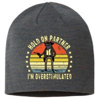 Hold On Partner IM Overstimulated Cowboy Frog Vintage Sustainable Beanie