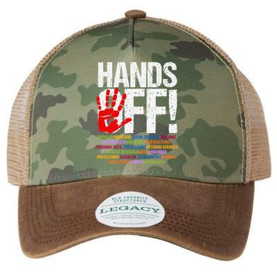 Hands Off Protest Social Security And Medicare Protest Funny Legacy Tie Dye Trucker Hat