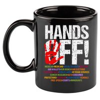 Hands Off Protest Social Security And Medicare Protest Funny 11oz C Handle Ceramic Mug