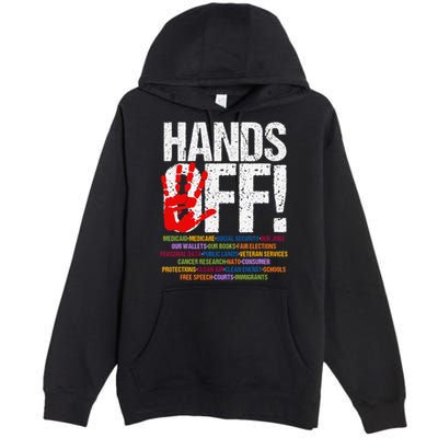 Hands Off Protest Social Security And Medicare Protest Funny Premium Pullover Hoodie