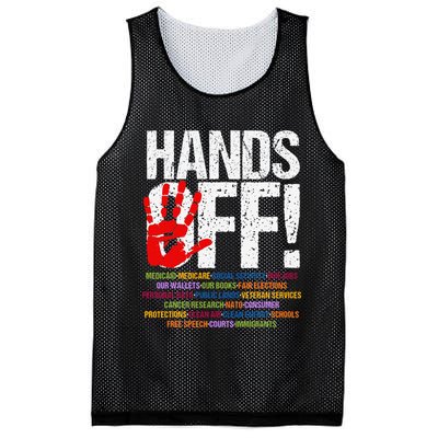 Hands Off Protest Social Security And Medicare Protest Funny Mesh Reversible Basketball Jersey Tank