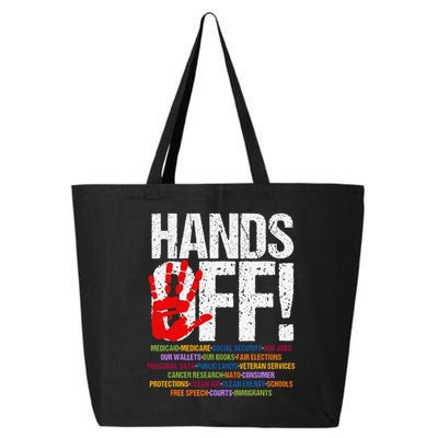 Hands Off Protest Social Security And Medicare Protest Funny 25L Jumbo Tote