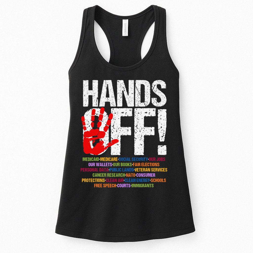 Hands Off Protest Social Security And Medicare Protest Funny Womens Tank Top