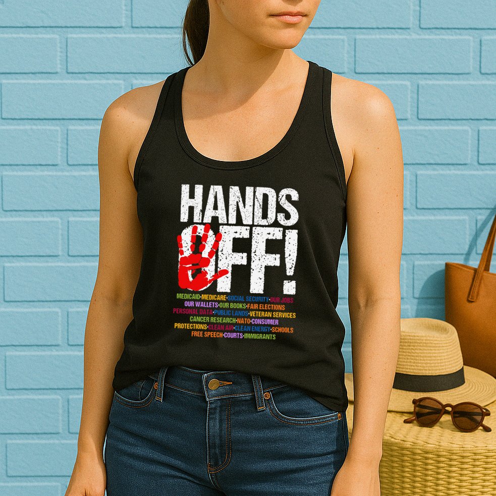 Hands Off Protest Social Security And Medicare Protest Funny Womens Tank Top