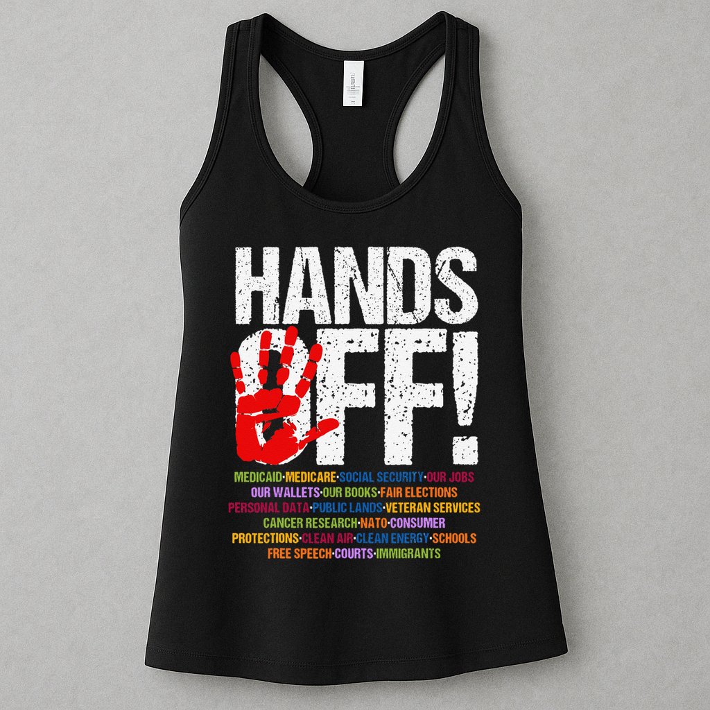Hands Off Protest Social Security And Medicare Protest Funny Womens Tank Top