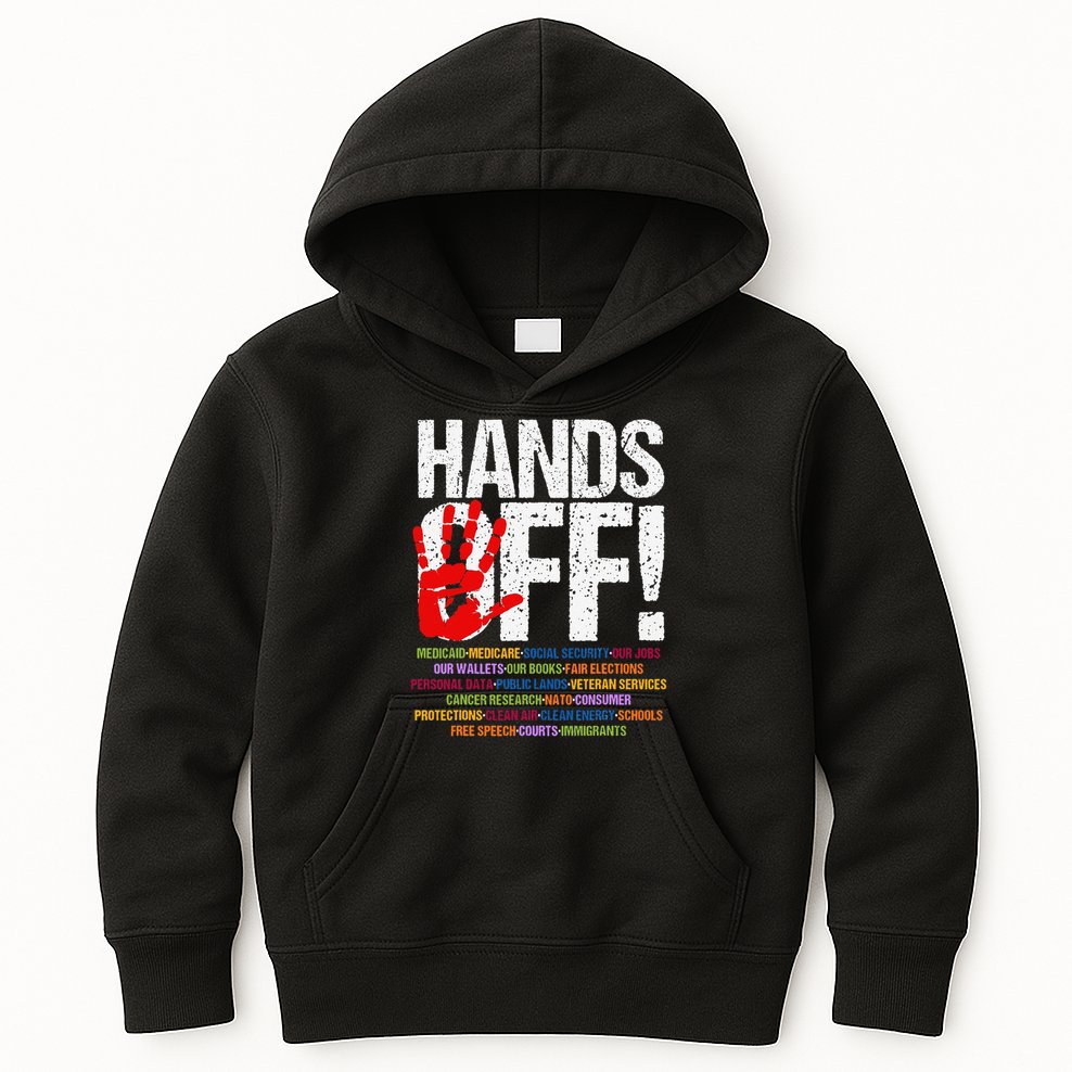 Hands Off Protest Social Security And Medicare Protest Funny Kids Hoodie