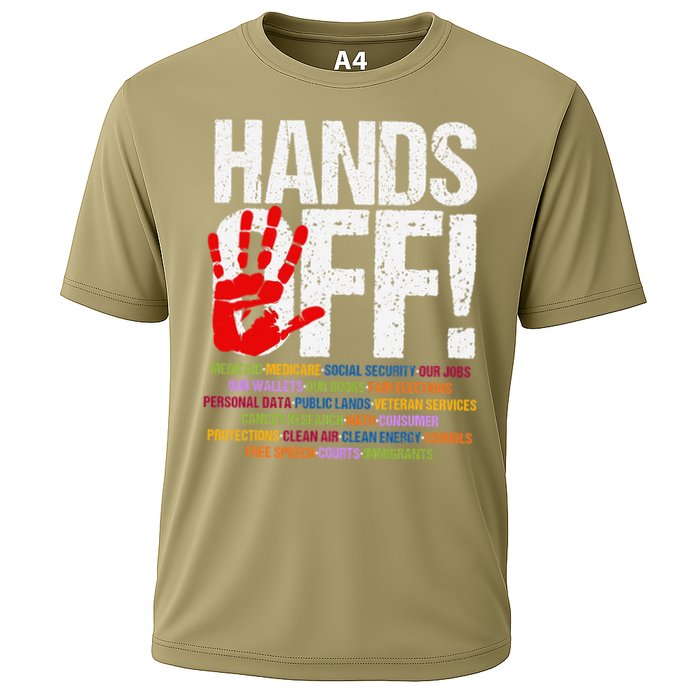 Hands Off Protest Social Security And Medicare Protest Funny Cooling Performance Crew T-Shirt