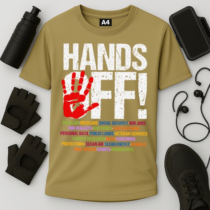 Hands Off Protest Social Security And Medicare Protest Funny Cooling Performance Crew T-Shirt