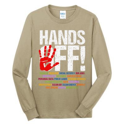 Hands Off Protest Social Security And Medicare Protest Funny Tall Long Sleeve T-Shirt