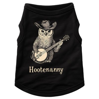 Hootenanny Owl Playing Banjo Country Owl Banjo Guitar Music Doggie Tank
