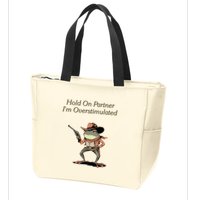 Hold On Partner IM Overstimulated Frog Zip Tote Bag
