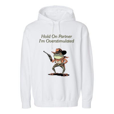 Hold On Partner IM Overstimulated Frog Garment-Dyed Fleece Hoodie