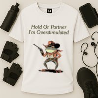 Hold On Partner IM Overstimulated Frog Cooling Performance Crew T-Shirt