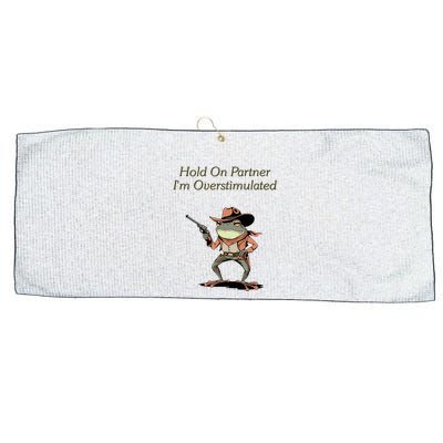 Hold On Partner IM Overstimulated Frog Large Microfiber Waffle Golf Towel