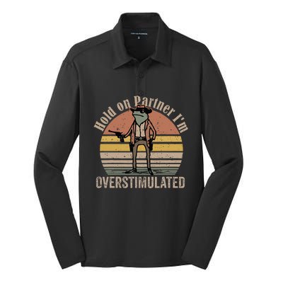 Hold On Partner IM Overstimulated Cowboy Frog Silk Touch Performance Long Sleeve Polo