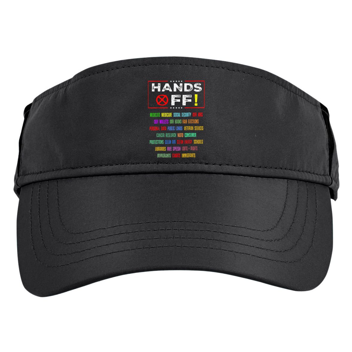 Hands Off Protest Social Security And Medicare Protest Adult Drive Performance Visor
