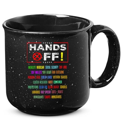 Hands Off Protest Social Security And Medicare Protest 15oz Campfire Ceramic Mug