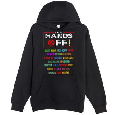 Hands Off Protest Social Security And Medicare Protest Premium Pullover Hoodie