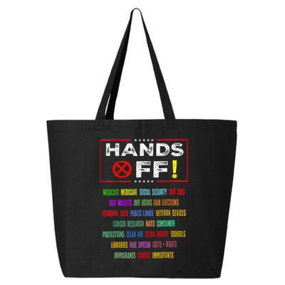 Hands Off Protest Social Security And Medicare Protest 25L Jumbo Tote