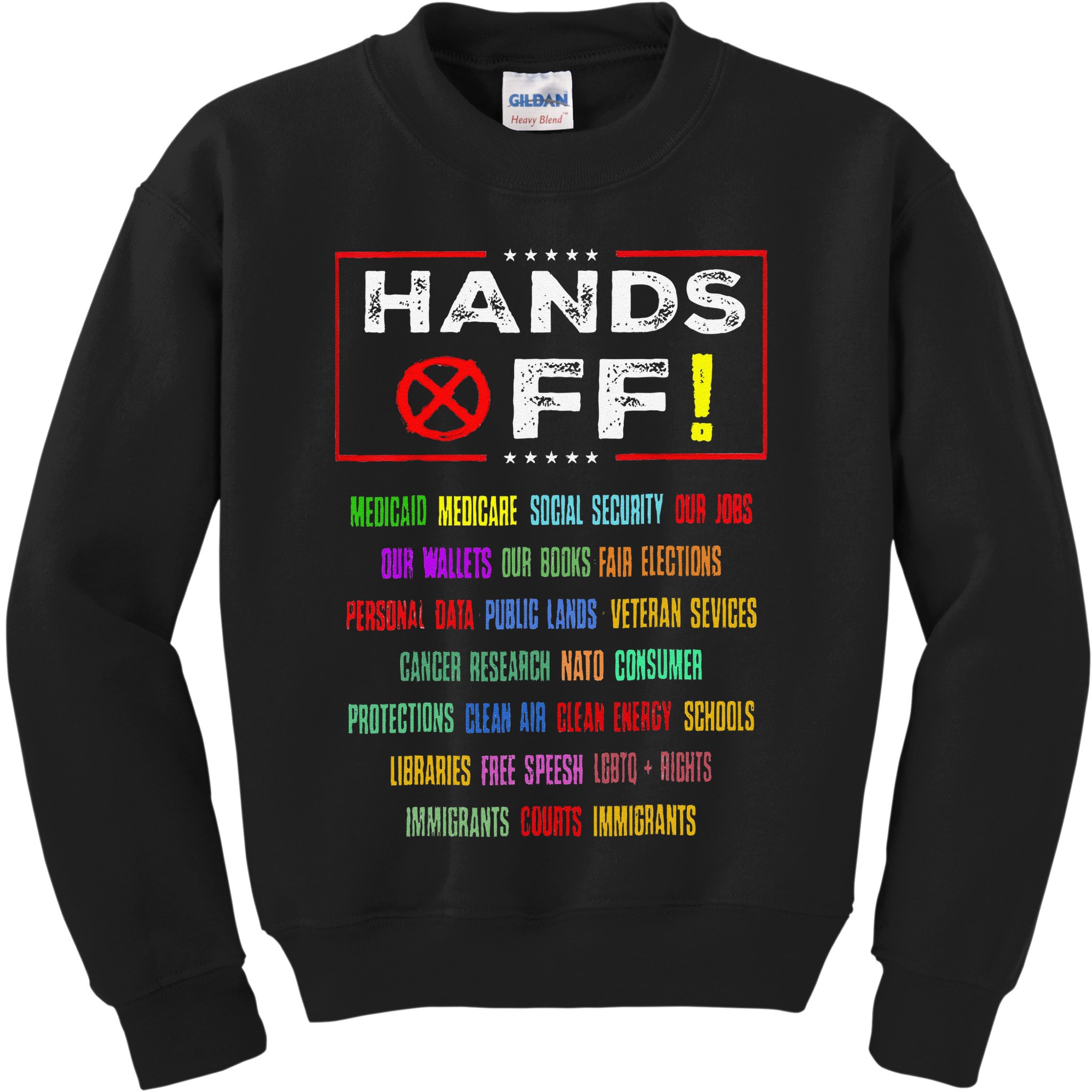 Hands Off Protest Social Security And Medicare Protest Kids Sweatshirt