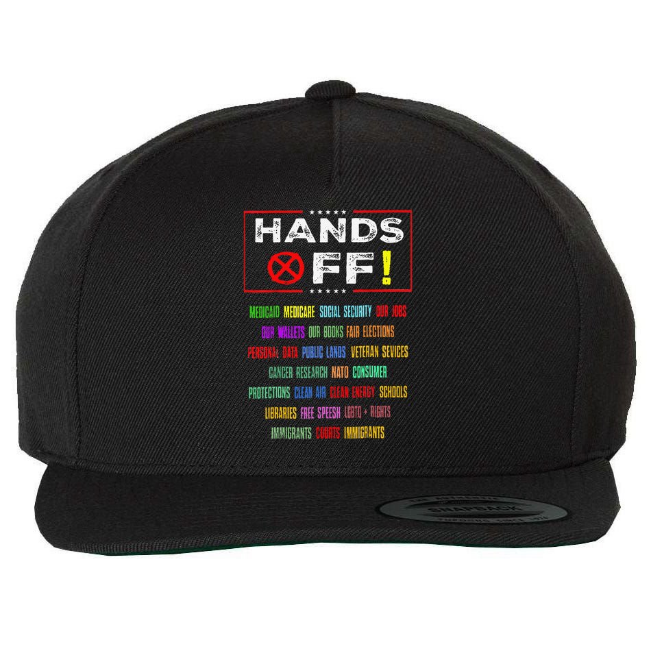 Hands Off Protest Social Security And Medicare Protest Wool Snapback Cap