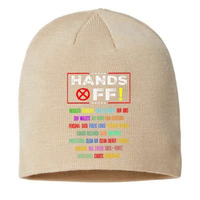 Hands Off Protest Social Security And Medicare Protest Sustainable Beanie