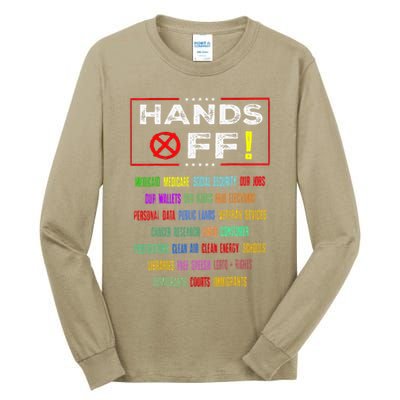 Hands Off Protest Social Security And Medicare Protest Tall Long Sleeve T-Shirt