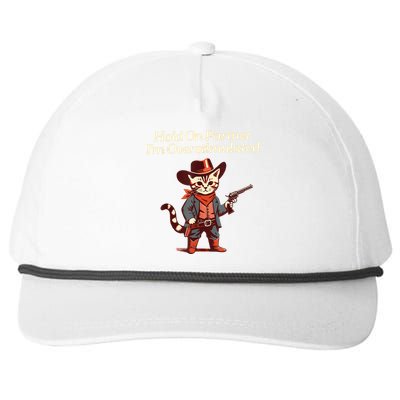 Hold On Partner IM Overstimulated Western Cat Cowboy Snapback Five-Panel Rope Hat